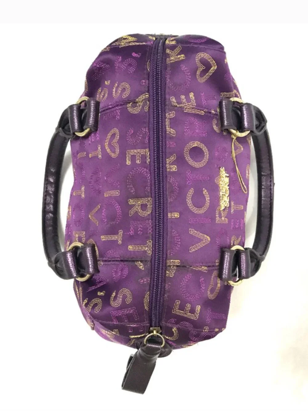 New Victoria's Secret gold/purple embroidered handbag